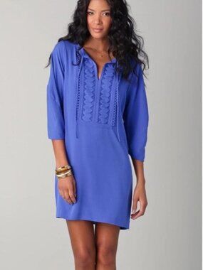 NWT Vintage DVF Diane von Furstenberg Silk Iliana Dress, Periwinkle Blue Size 2